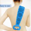 Silicone Back Scrubber Soft Loofah Bath Towel Bath Belt Body Exfoliating Massage For Shower Body Cleaning Bathroom Shower Strap - Blue