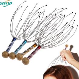 Body Head Massage Device Relaxation Octopus Scalp Massager Instrument Scratcher Relieves Tension Health Care Tools Random - Blue