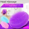 2pcs Silicone Head Massager Hair Combs Shampoo Scalp Massage Hair Washing Comb Body Shower Brush Bath Spa Slimming Beauty Tools - 2Pcs random color