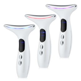 EMS Microcurrent Face Neck Beauty Device LED Photon Firming Rejuvenation Anti Wrinkle Thin Double Chin Skin Care Facial Massager - Green