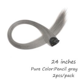 HAIRRO 53 Colored Clip-In One Piece For Ombre Hair Extensions Pure - #18 Pencil gray