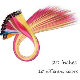 HAIRRO 53 Colored Clip-In One Piece For Ombre Hair Extensions Pure - Ombre 10 different colors