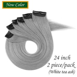 HAIRRO 53 Colored Clip-In One Piece For Ombre Hair Extensions Pure - #31 White tea ash