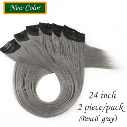 HAIRRO 53 Colored Clip-In One Piece For Ombre Hair Extensions Pure - #613 Pencil gray