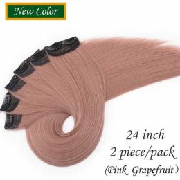 HAIRRO 53 Colored Clip-In One Piece For Ombre Hair Extensions Pure - P4/613 Pink grapefruit