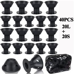 40Pcs Magic Silicone Hair Rollers Overnight Curlers Include 20pcs Large Silicone Curlers 20pcs Small Silicone Curlers - Black