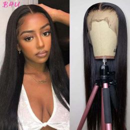 13x4 Straight Lace Front Human Hair Wig 13x6 Lace Frontal Wig Pre - #1 - 20INCHES-1.8