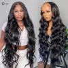 30 Inch Body Wave Lace Front Wig 34 38 40inch Long Human Hair Wig 13x4 - T1B/4/30 - 30INCHES-180%