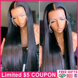 Transparent Lace Wigs Megalook Lace Front Human Hair Wigs For Women - 22INCHES-150%-#27R - #27R