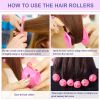 40Pcs Magic Silicone Hair Rollers Overnight Curlers Include 20pcs Large Silicone Curlers 20pcs Small Silicone Curlers - Blue