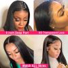 Transparent Lace Wigs Megalook Lace Front Human Hair Wigs For Women - 16INCHES-150%-#130 - #130