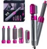 Hair Dryer 5 In 1 Electric Hair Comb Negative Ion Straightener Brush Blow Dryer Air Comb Curling Wand Detachable Brush Kit Home - B